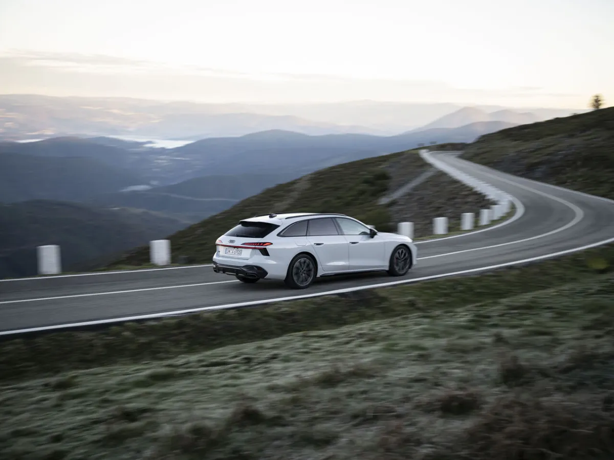 Audi A6 Avant on a mountain pass