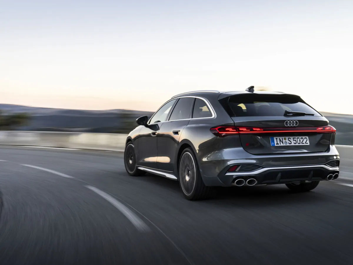 Audi S5 Avant from the rear, on the move