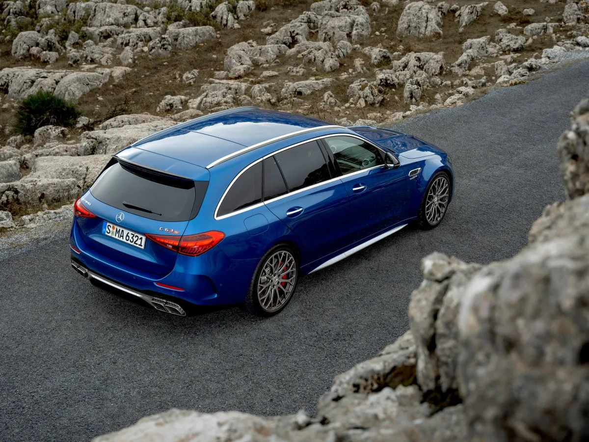 Mercedes-AMG C-Class Estate on a mountain road