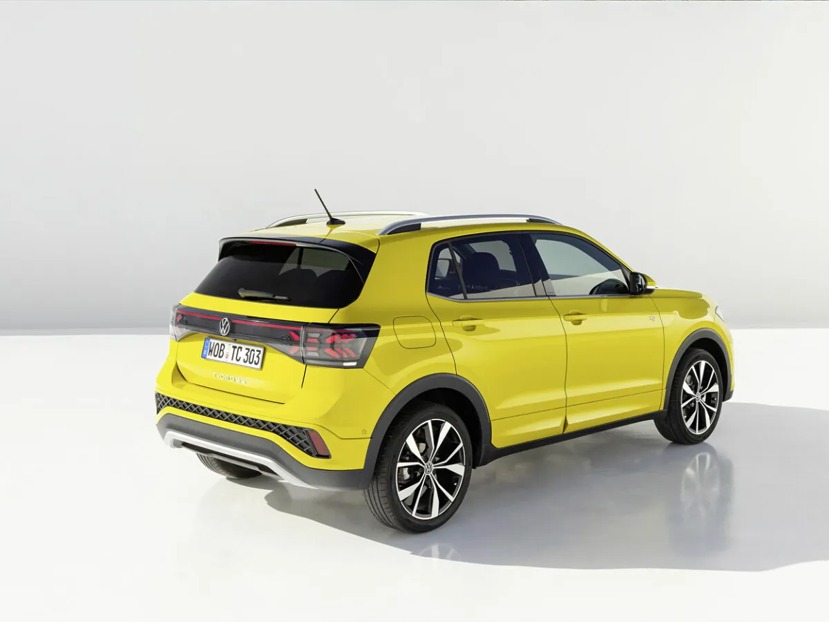 Volkswagen T-Cross from the rear, studio photo