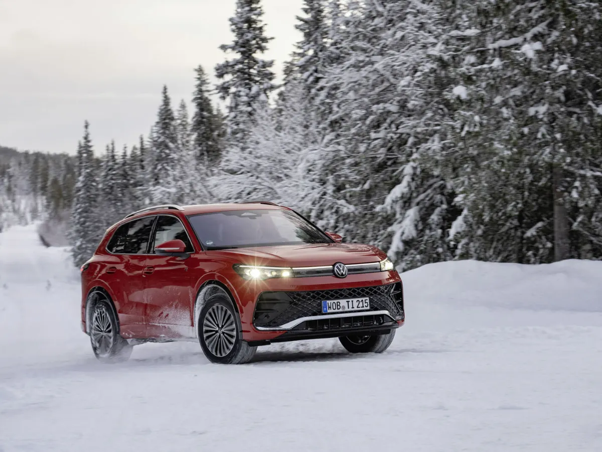 Volkswagen Tiguan on a winter test drive