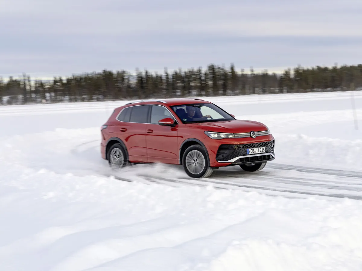 Volkswagen Tiguan on a snow-covered lake